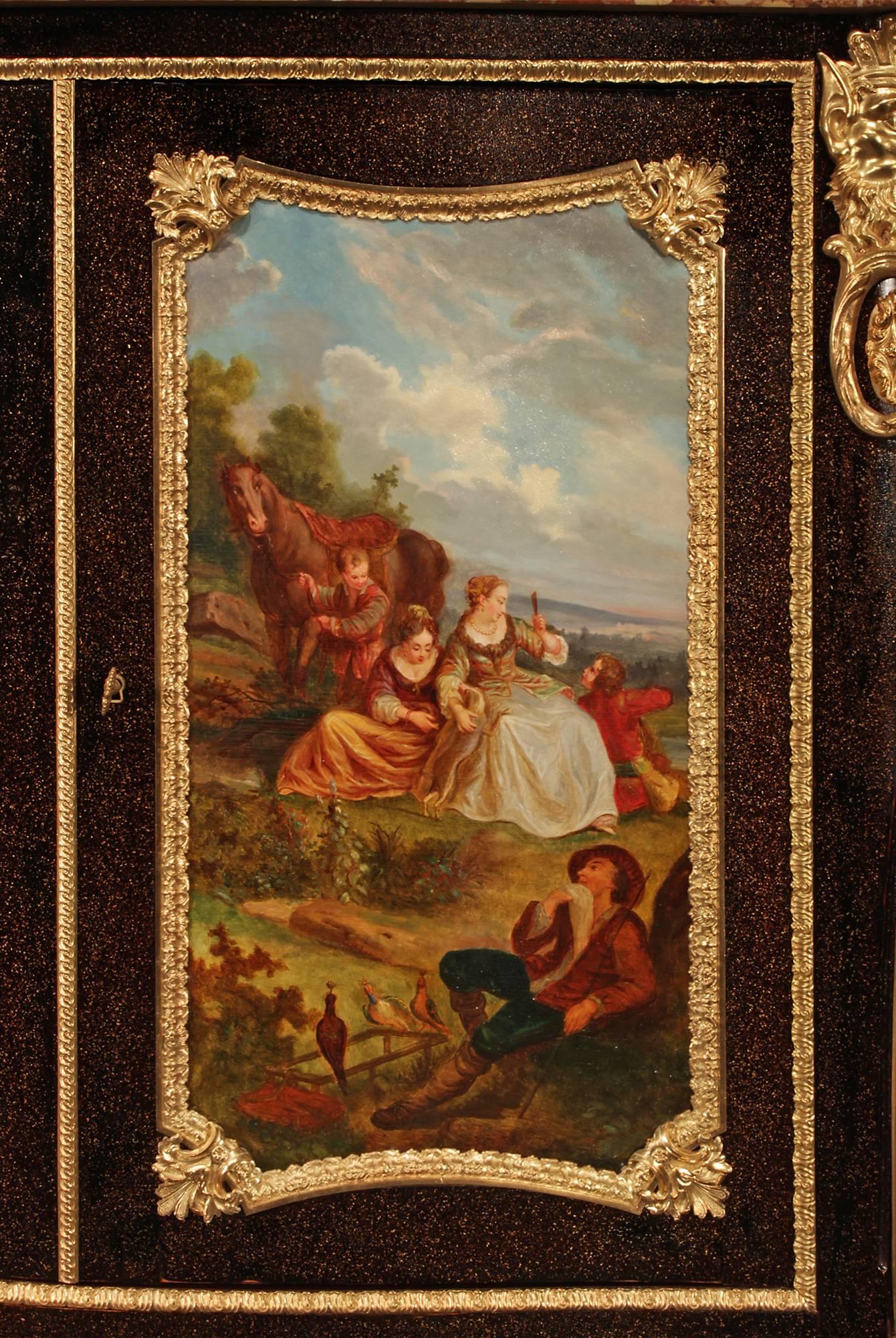 French 19th Century Louis XV Style Cabinet Attributed to Henri Dasson 1