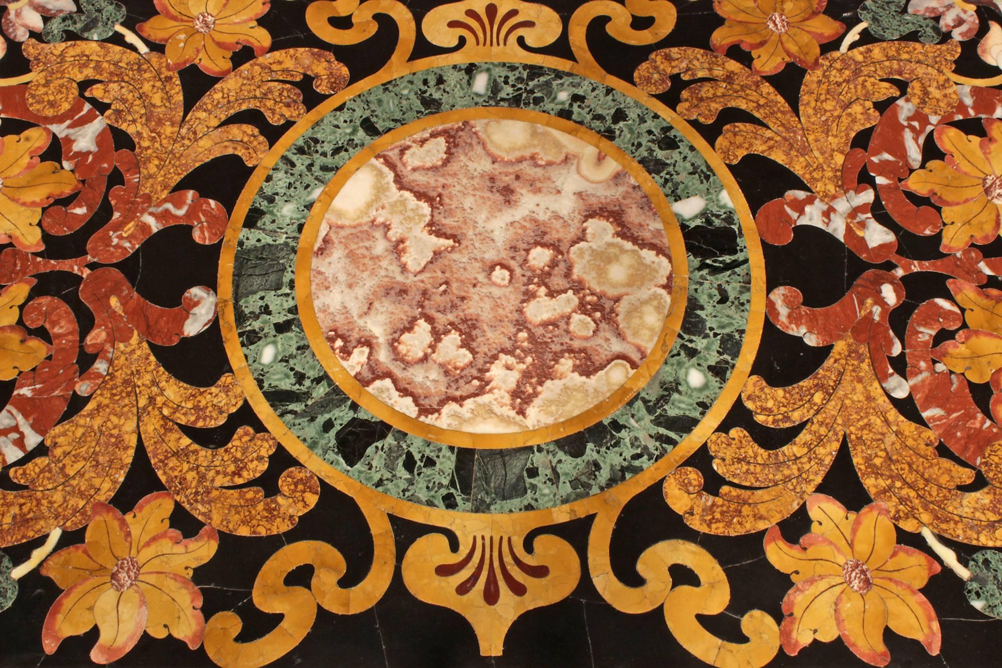 Italian 19th Century Pietra Dura Marble Plateau on an 18th Century Base 4