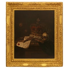 Oil on Canvas and Giltwood Vanitas painting, in the manner of Pieter Claesz