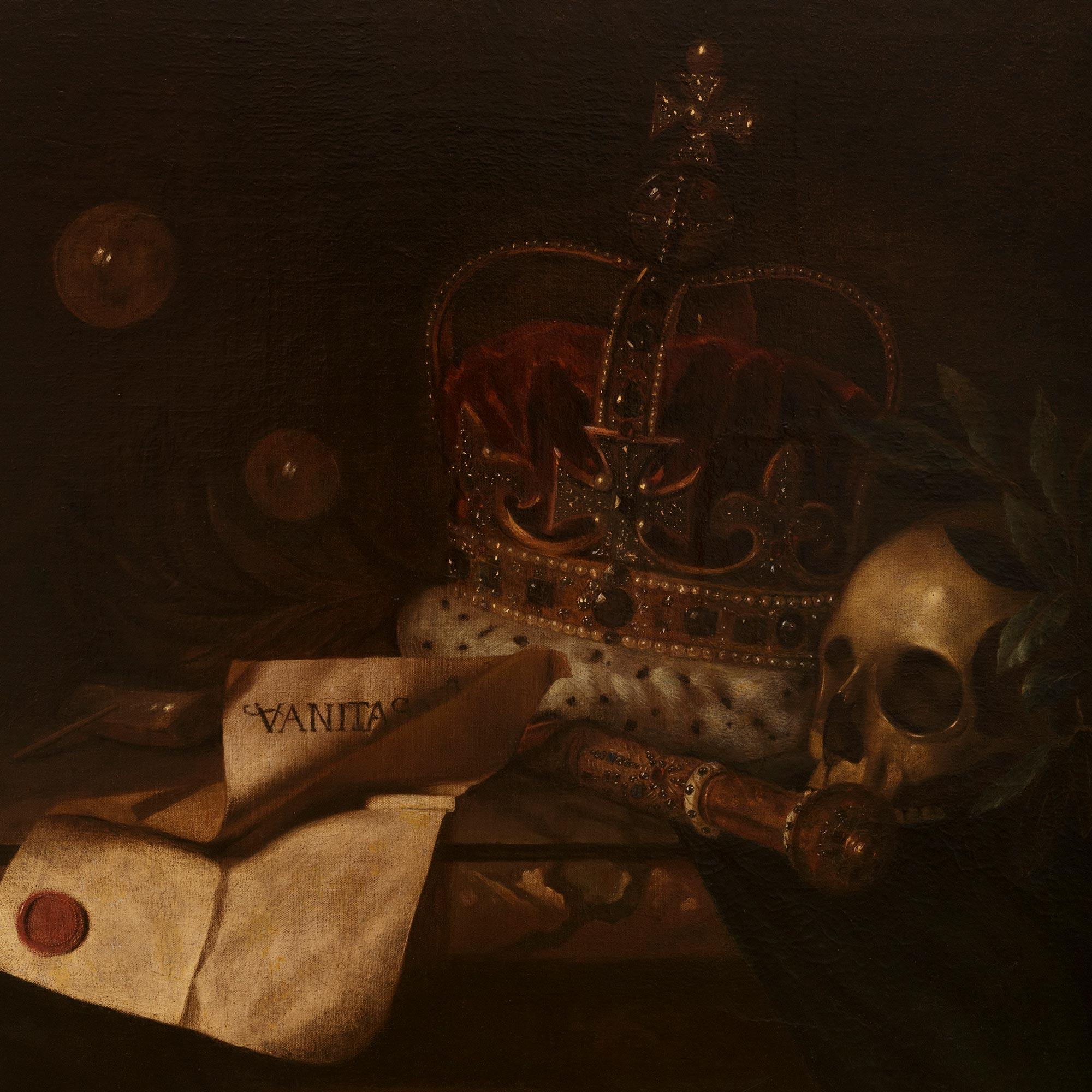 Vanitas-Gemälde in Öl auf Leinwand und Giltwood, in der Art von Pieter Claesz (18. Jahrhundert und früher) im Angebot