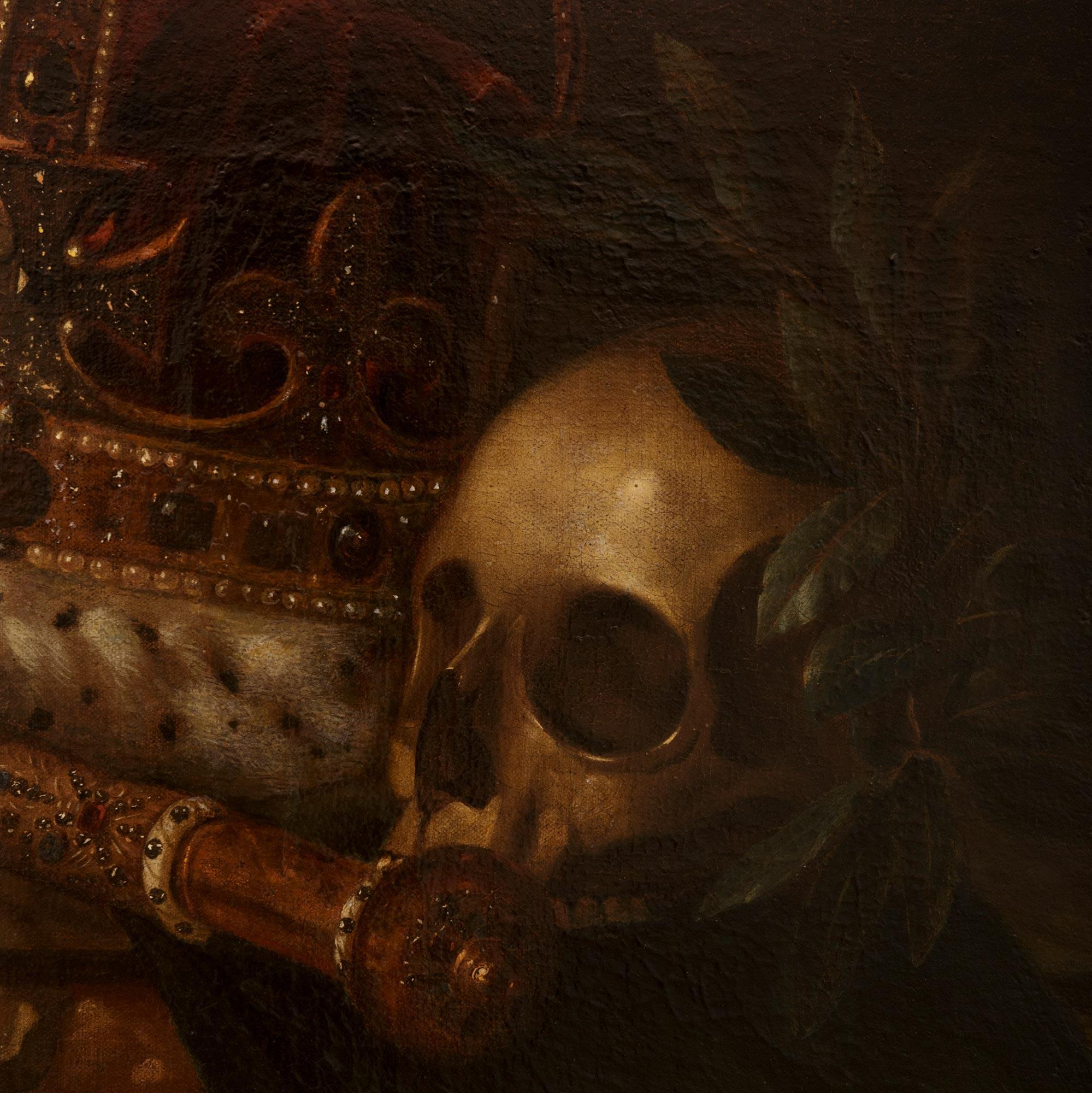 Vanitas-Gemälde in Öl auf Leinwand und Giltwood, in der Art von Pieter Claesz im Angebot 1