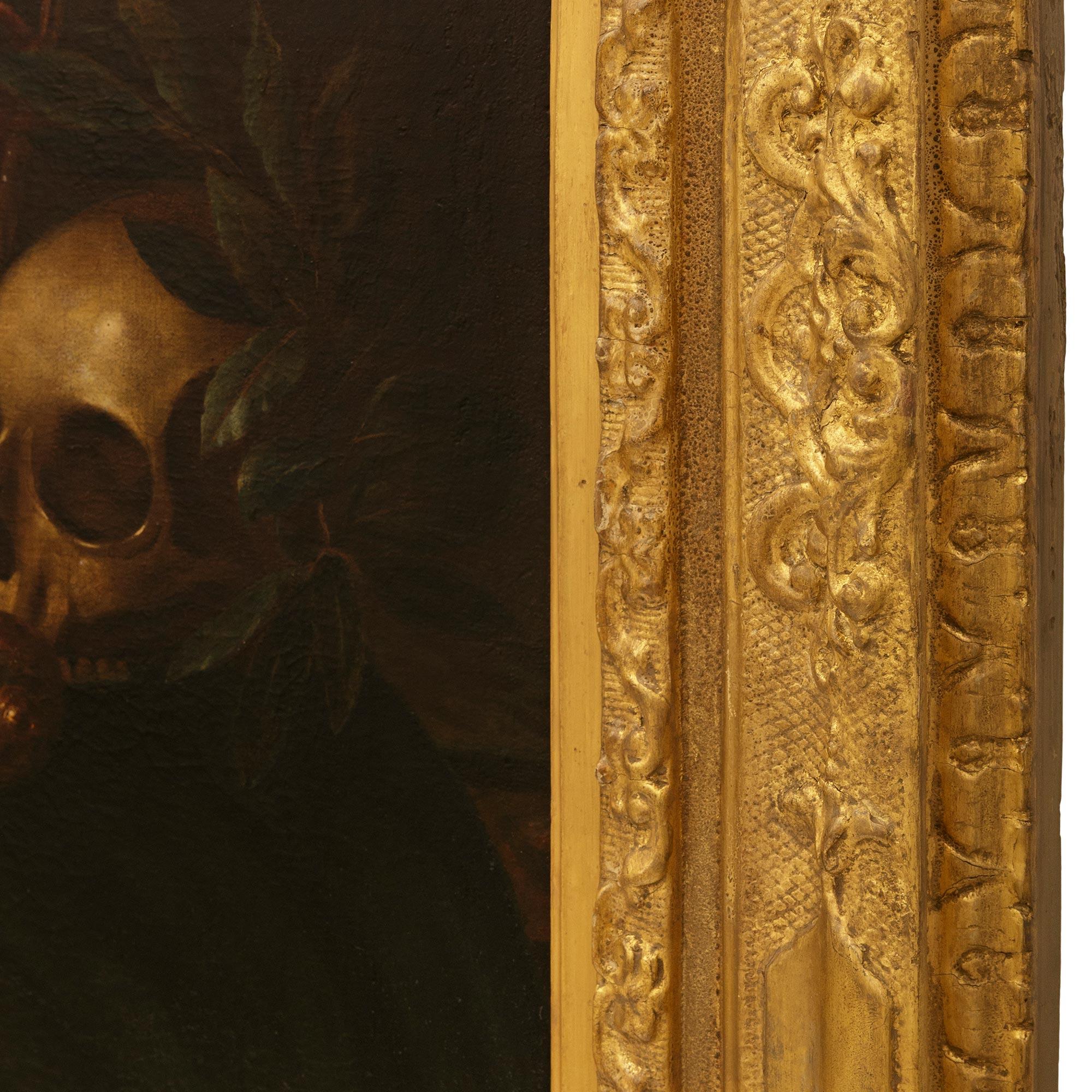 Vanitas-Gemälde in Öl auf Leinwand und Giltwood, in der Art von Pieter Claesz im Angebot 4