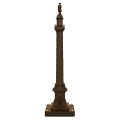 patinated Bronze, Black Belgian marble and Ormolu Vendôme Column
