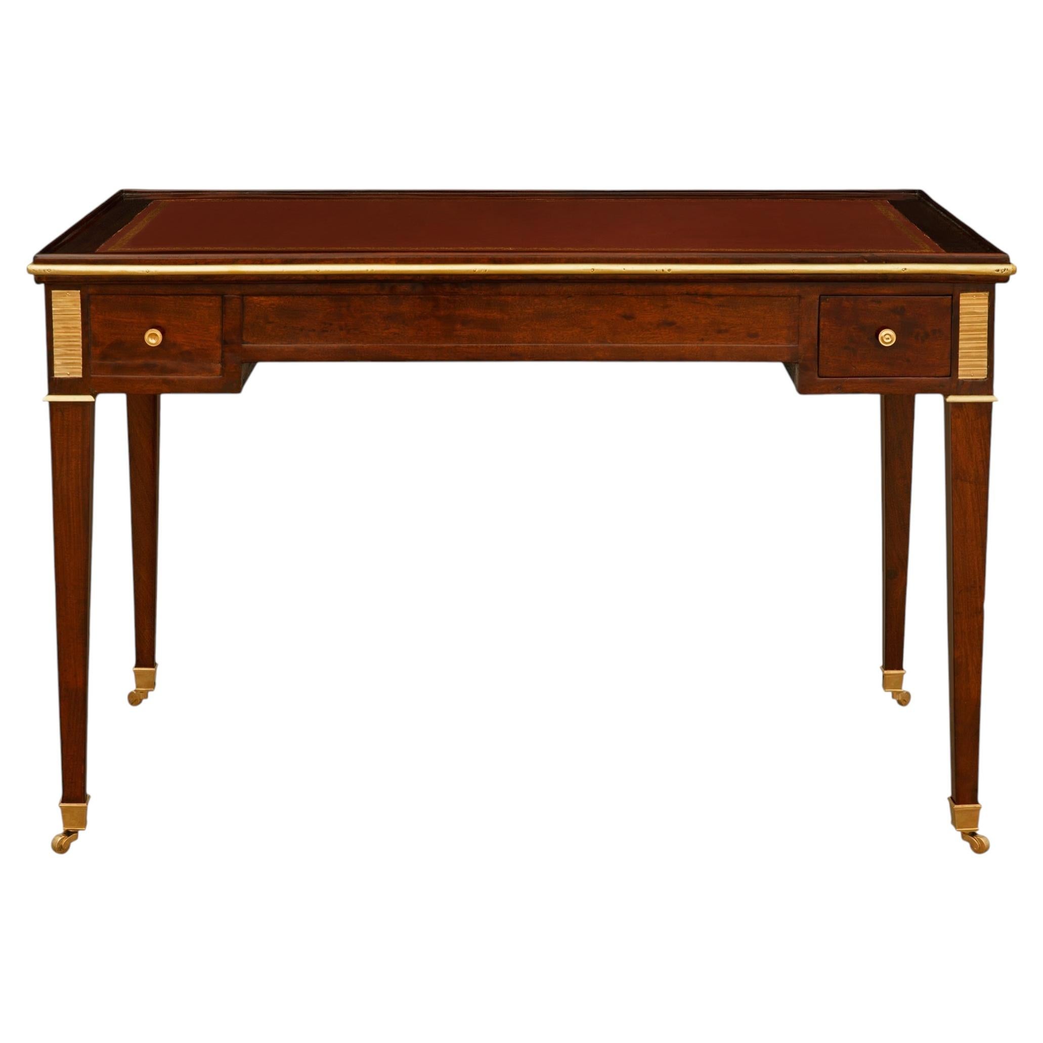 French early 19th century Louis XVI st. Mahogany, Ebony and Ormolu games table For Sale