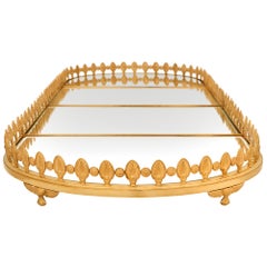 French 19th century Empire st. Ormolu and Mirror centerpiece plateau