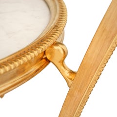Französischer Guéridon-Tisch aus Ormolu und weißem Carrara-Marmor aus dem 19.