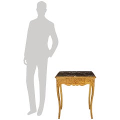 French 19th century Louis XV st. Giltwood and marble side table
