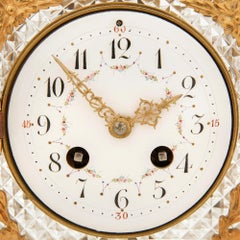 Orologio francese del XIX secolo in stile Luigi XVI, con cristallo e parti in bronzo dorato
