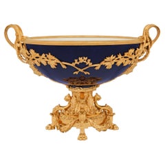 Centrotavola in porcellana di Sèvres e bronzo dorato del XIX secolo, periodo della Belle Époque francese
