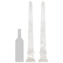 pair of Continental Turn of the Century Neo-Classical st. Rock Crystal obelisks