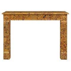 French 19th century Louis XVI st. Breche D'Alep marble mantel