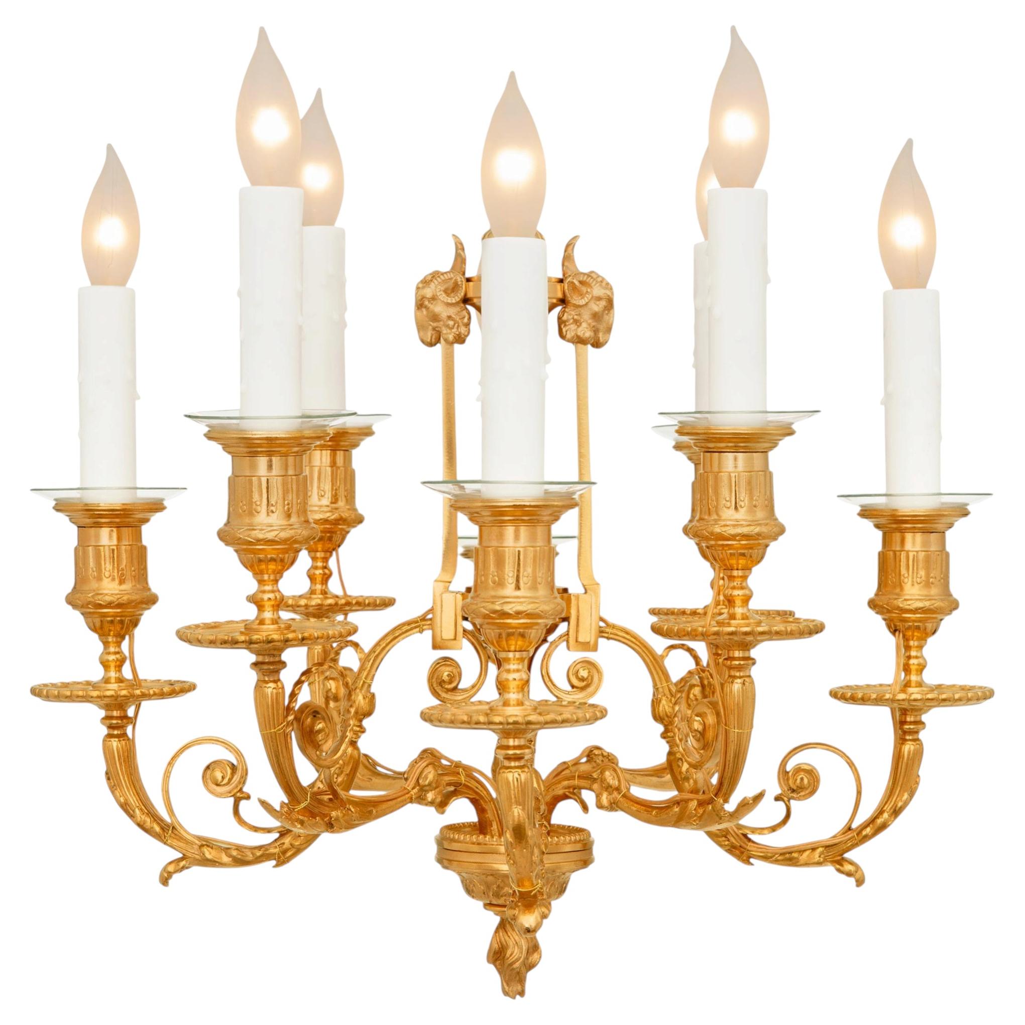 French 19th century Louis XVI st. Ormolu chandelier