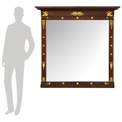French mid 19th century Empire st. Mahogany and Ormolu mirror