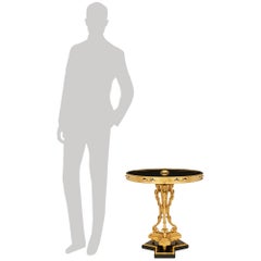 pair of French 19th century Louis XVI st. Giltwood, Ormolu and Glass side tables