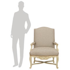 A pair of French 19th century Louis XV st. patinated Wood armchairs