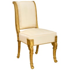 A pair of French early 19th century Restoration Period Giltwood side chairs