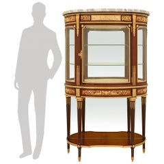 French 19th century Tulipwood, Mahogany, Ormolu and Mirror cabinet/vitrine