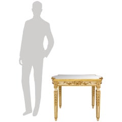 Italian 19th century Louis XVI st. patinated, Giltwood & mirror Coffee Table