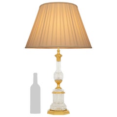 French 19th century Charles X st. Ormolu and Glass lamp