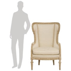 pair of French 19th century Louis XVI st. patinated Wood armchairs