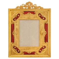 French 19th century Belle Epoque Period Ormolu and Enamel picture frame