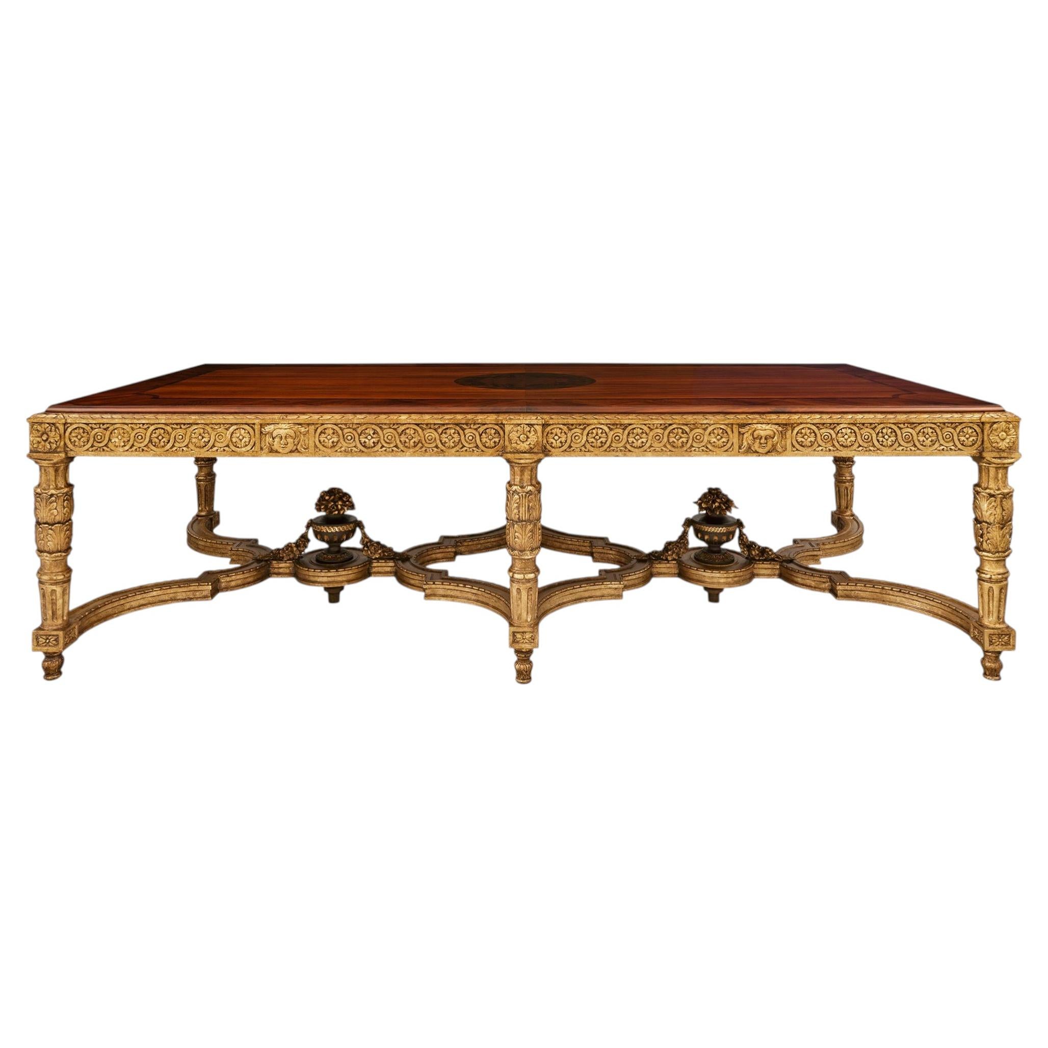 Italian 19th century Baroque st. Mecca and Walnut center table