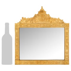 French 19th century Louis XVI st. Gilt Metal mirror