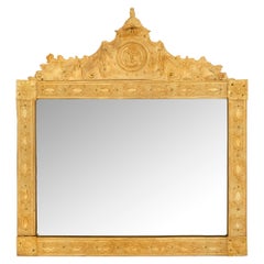 French 19th century Louis XVI st. Gilt Metal mirror