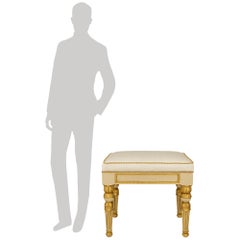 pair of Italian Louis XVI Period patinated Wood and Giltwood benches