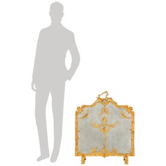 French 19th century Louis XV st. Ormolu fire screen