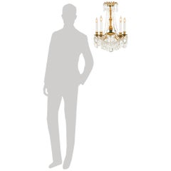 French Louis XVI st. Verdigris Bronze, Crystal and Ormolu chandelier