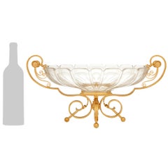 French 19th century Louis XVI st. Ormolu and Baccarat Crystal centerpiece
