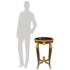Italian 19th century Louis XV st. Polychrome, Giltwood and marble side table