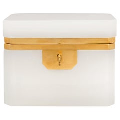 French 19th century Opaline Glass and Ormolu box