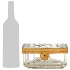 French 19th century Louis XVI st. Brass and Baccarat Crystal box