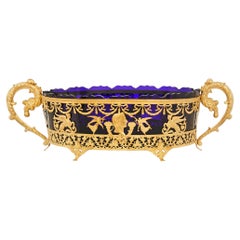 French 19th century Empire st. Ormolu and Glass centerpiece