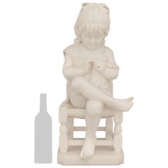 Italian 19th century Marble statue entitled Volere E Potere, by Cesare Lapini
