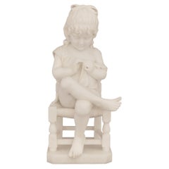 Italian 19th century Marble statue entitled Volere E Potere, by Cesare Lapini