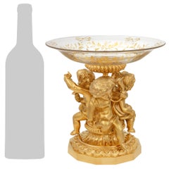 pair of French 19th century Louis XVI st. Ormolu and Crystal centerpieces