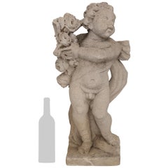 Eine italienische Steinstatue eines Cherubs aus dem 20. Jahrhundert