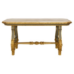 An Italian 19th century patinated, Giltwood and Onyx coffee table