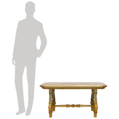 An Italian 19th century patinated, Giltwood and Onyx coffee table
