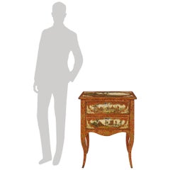 An Italian 18th century Polychrome, Giltwood and Lacca Povera commode