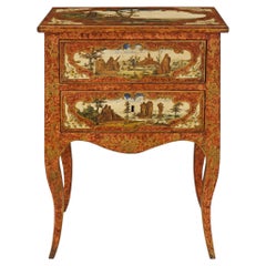 An Italian 18th century Polychrome, Giltwood and Lacca Povera commode