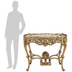 Italian 19th century Baroque st. Mecca and Marble center table