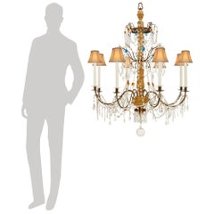 Italian 18th century Giltwood and Glass Genovese chandelier