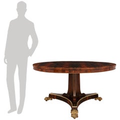 English 19th century Regency Period Rosewood, Brass and Ormolu center table