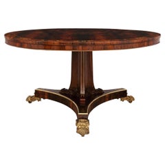 English 19th century Regency Period Rosewood, Brass and Ormolu center table