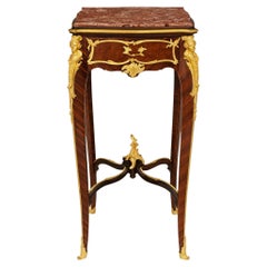French 19th century Mahogany, Ormolu and marble side table, signed Linke