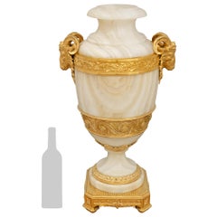 Urna francese del XIX secolo, in stile Luigi XVI, periodo Belle Époque, in onice e bronzo dorato